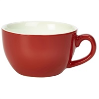 Click for a bigger picture.Genware Porcelain Red Bowl Shaped Cup 17.5cl/ 6oz