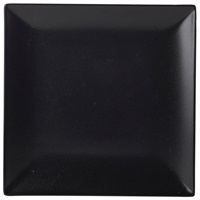 Click for a bigger picture.Luna Stoneware Black Square Plate 26cm/ 10.25"