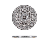 Click for a bigger picture.Grey Marrakesh Melamine Round Slab 28.5cm