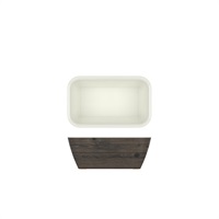 Click for a bigger picture.Oak/ White New Haven Melamine GN 1/4 Deep Dish 26.5 x 16.2 x 10cm