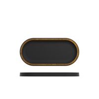 Click for a bigger picture.Copper/ Black Utah Melamine Oval Tray 32 x 15cm